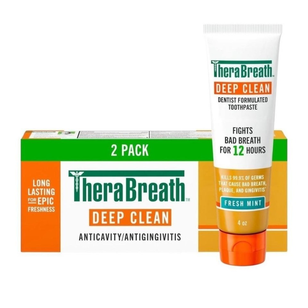 TheraBreath - Deep Clean Toothpaste (4 oz 2 Pack) - Fresh Mint